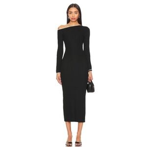 REVOLVE Black One Shoulder Long Sleeve Cocktail Dress